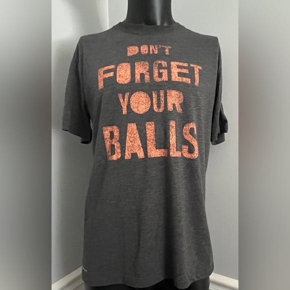 Nike Dri-Fit Don’t Forget Your Balls Gray Orange T-Shirt Mens Large L - Picture 1 of 4